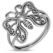 Filigree Silver Butterfly Ring, rp287